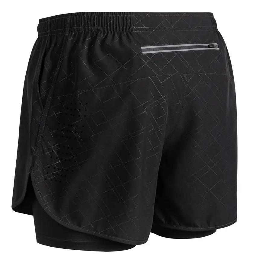 Short de course réfléchissant d'été pour hommes, short de Fitness à séchage rapide, double couche, s