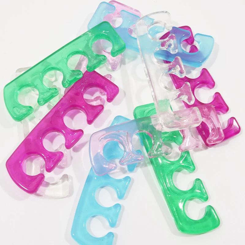 Séparateur de doigts et d'orteils en Silicone souple, 2 pièces (1 paire), 5 couleurs, entretoises fl