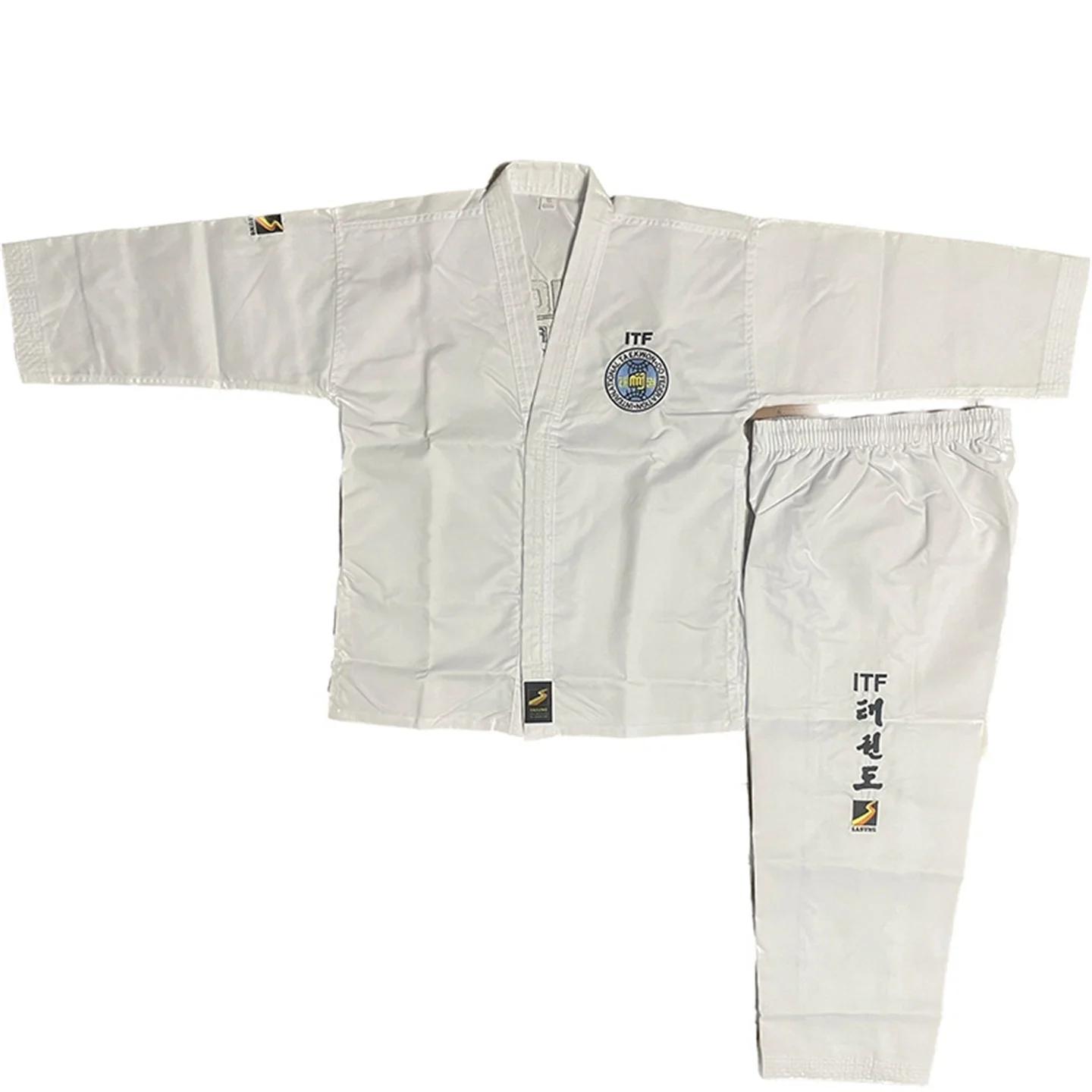 Uniforme de Taekwondo Dobok brodé, chemise et pantalon pour professeur professionnel pour adultes et
