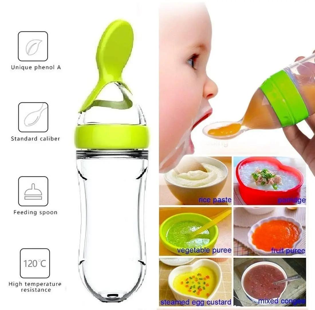 BiSantos à presser en silicone pour nouveau-né, sucette pour bébé, entraînement, cuillère à riz, cér