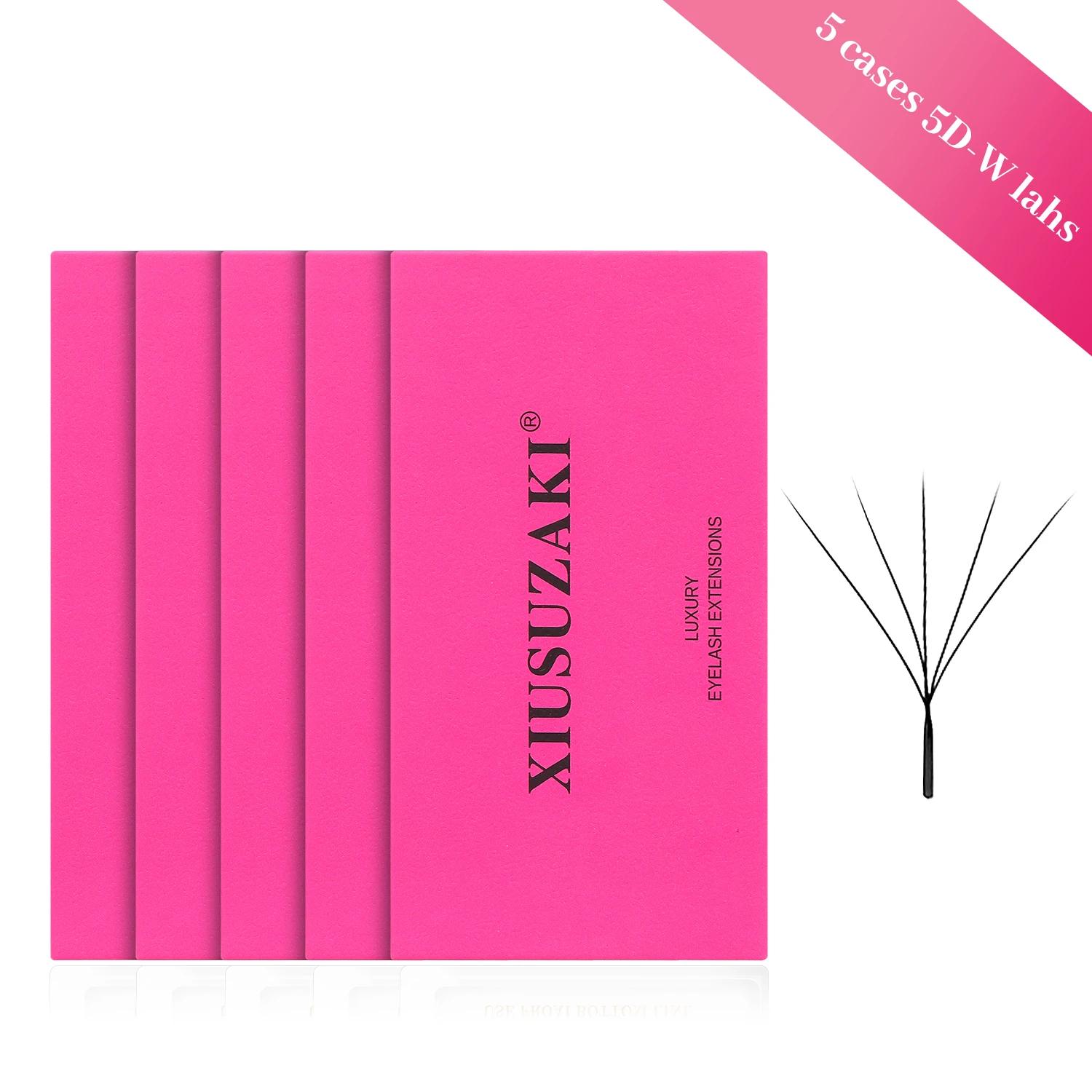 XIUSUZAKI 5 plateaux/lot 5DW Extensions de cils noir mat en forme de W ventilateurs de Volume préfab