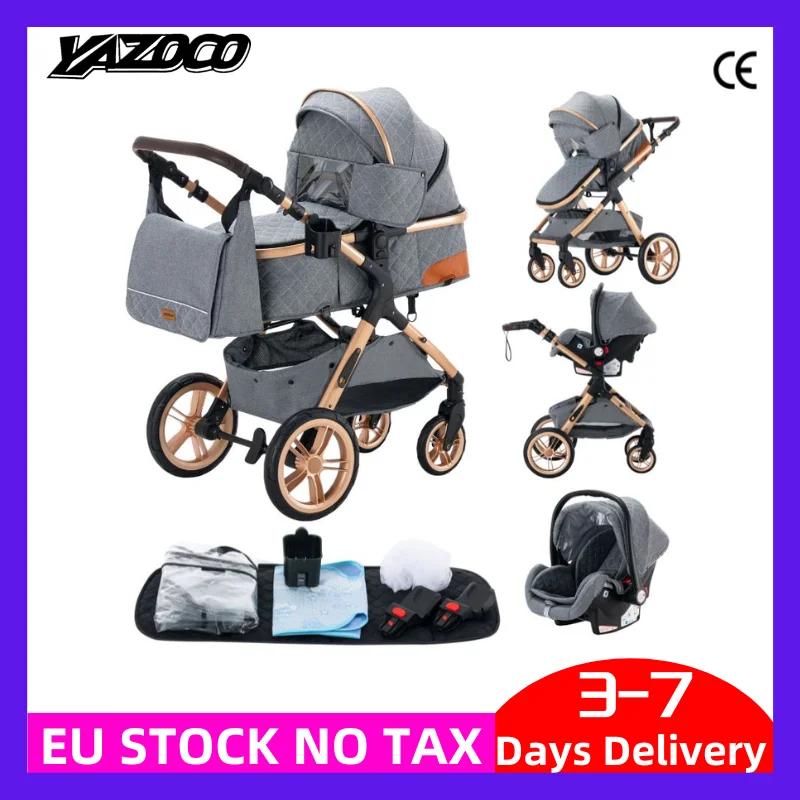 Système de poussette 3 en 1 pour bébé, poussette légère pour nouveau-nés, pliable compacte, poussett