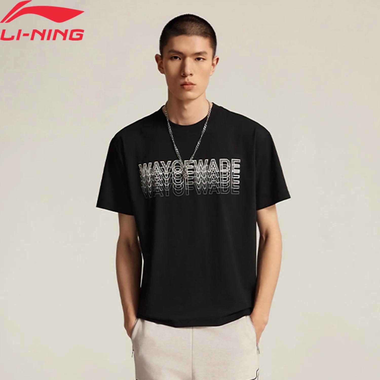 Li-Ning T-shirt Wade pour homme AT DRY FREEZE 64% coton 36% polyester coupe régulière col rond LiNin