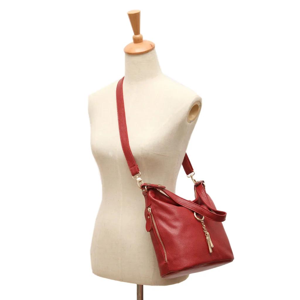 Zency-Sac à Main Élégant en Cuir Rouge pour Femme, 100% group, Hobo, Charme, Anneau, Moyen, Initié,