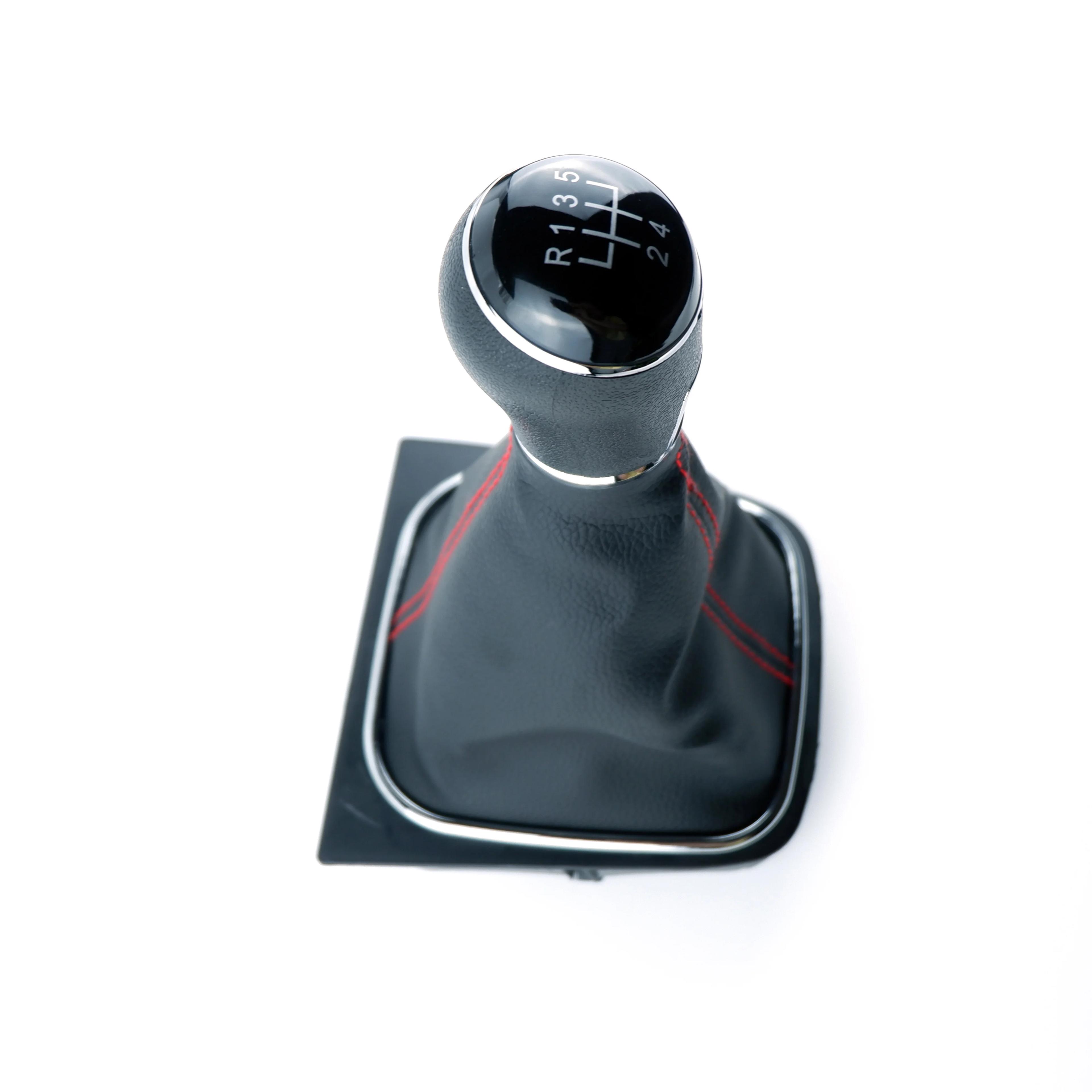 Pommeau de levier de vitesse 5/6 vitesses et Gaitor de démarrage, ensemble en cuir noir pour VW Golf