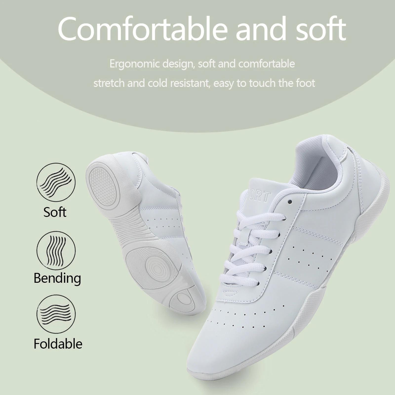 Chaussures de cheerleading blanches pour filles et femmes, baskets de danse antidérapantes et confor