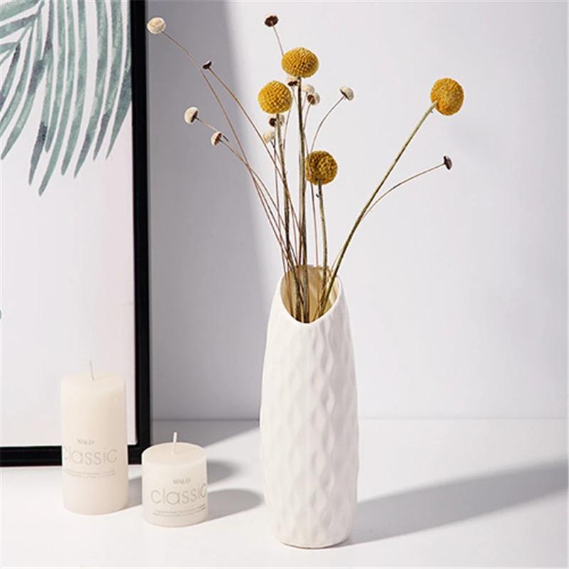 Vase en plastique nordique simple, petit pot de fleur frais, bouteille de rangement pour fleurs, sal