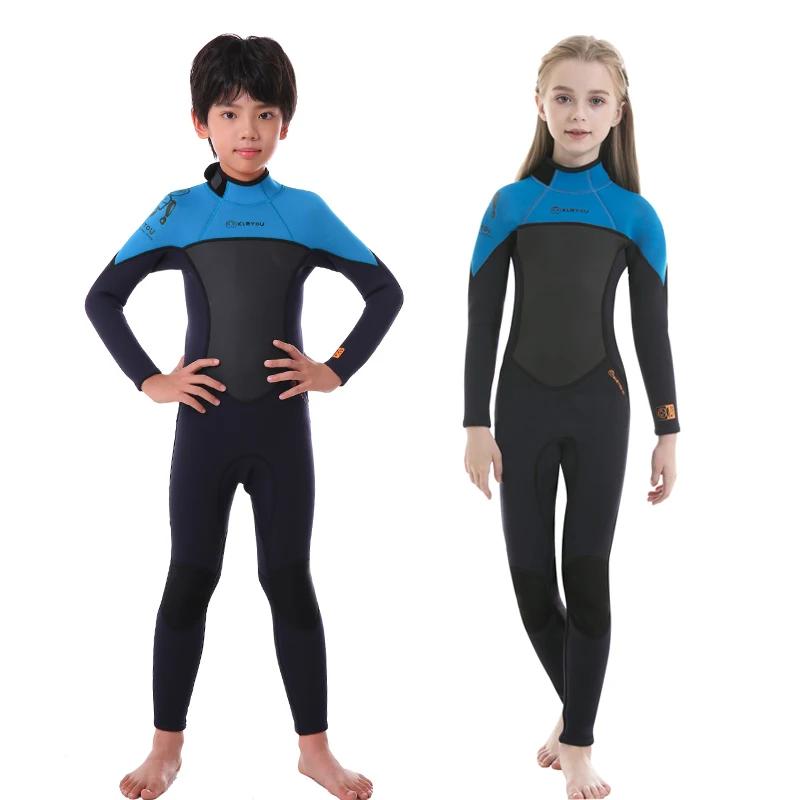 Combinaison de plongée en néoprène pour enfants, 2.5MM, maillot de bain complet thermique pour jeune