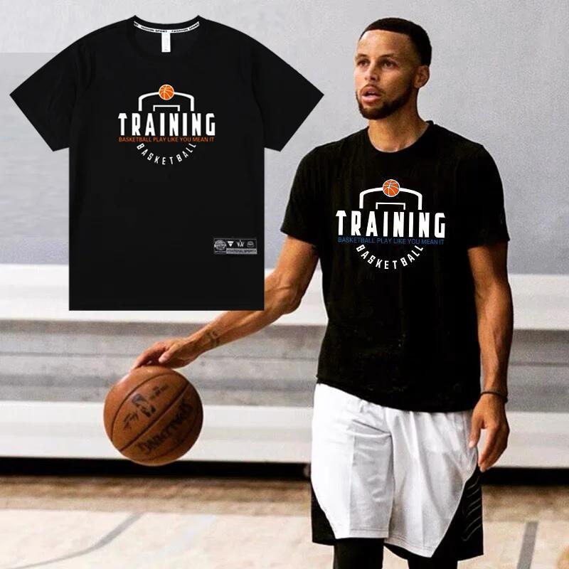 T-shirt manches courtes pour hommes, ample, course à pied, rue, basket-ball, gymnastique, lettre imp
