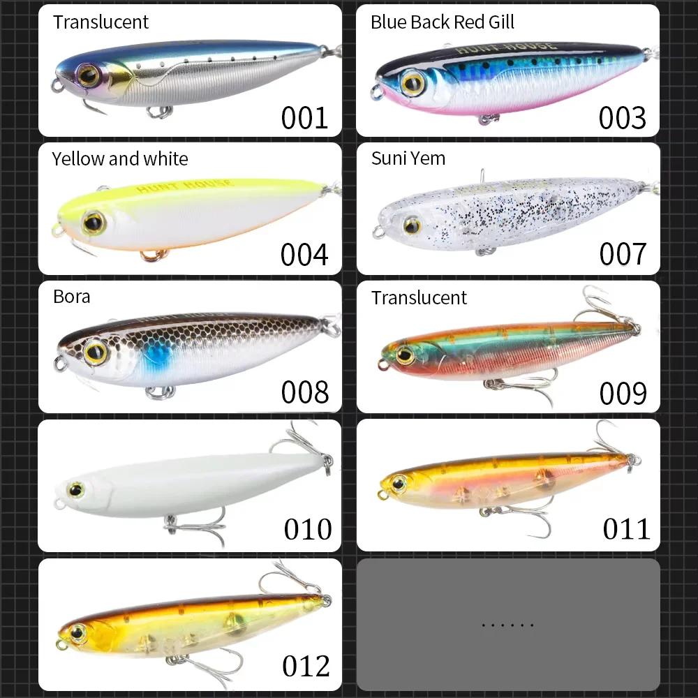 Hunthouse flottant Topwater crayon leurre de pêche 60mm 90mm 100mm Surface dur appât WTD eau salée p