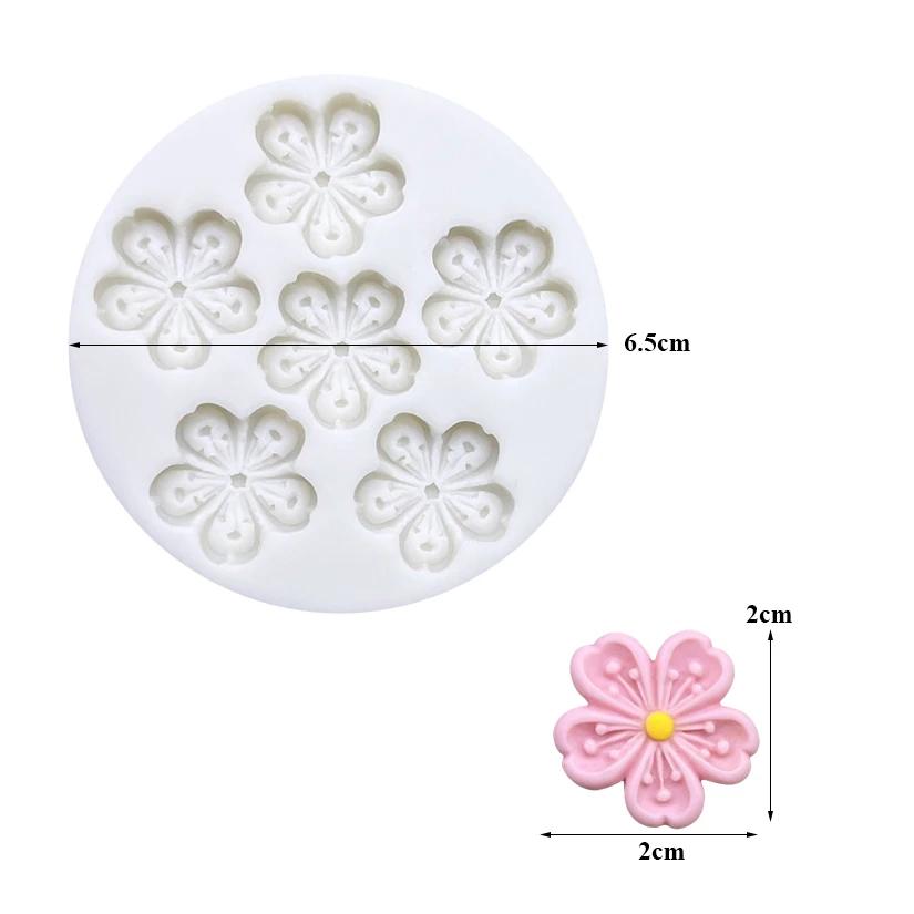 Moule en silicone en forme de fleur Sakura, ustensile de cuisson pour gâteau Chi, Har, Fourmi, outil