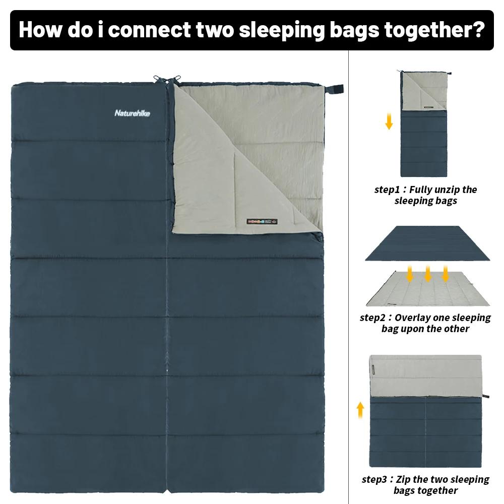 Natureifa-Sac de couchage de camping étanche pour adultes, F150, enveloppe, tente, confortable, chau
