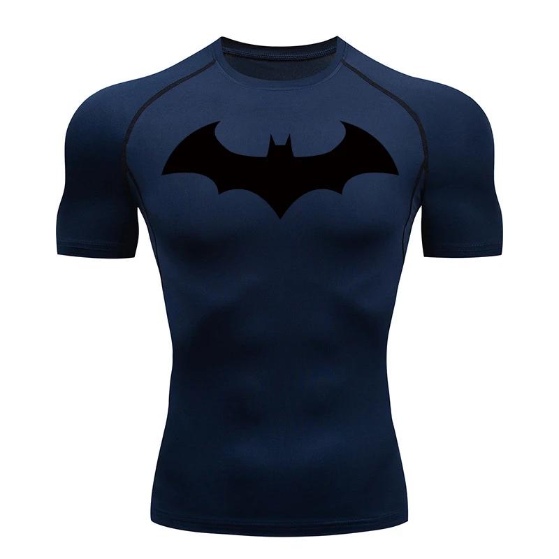 Chemise compression homme graphique chauve-souris manches courtes protection éruptions sport