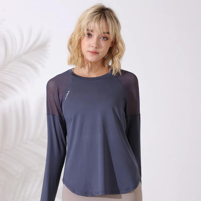 T-shirt de sport à manches longues pour femmes ample respirant de Yoga de course de Gym d'entraîneme