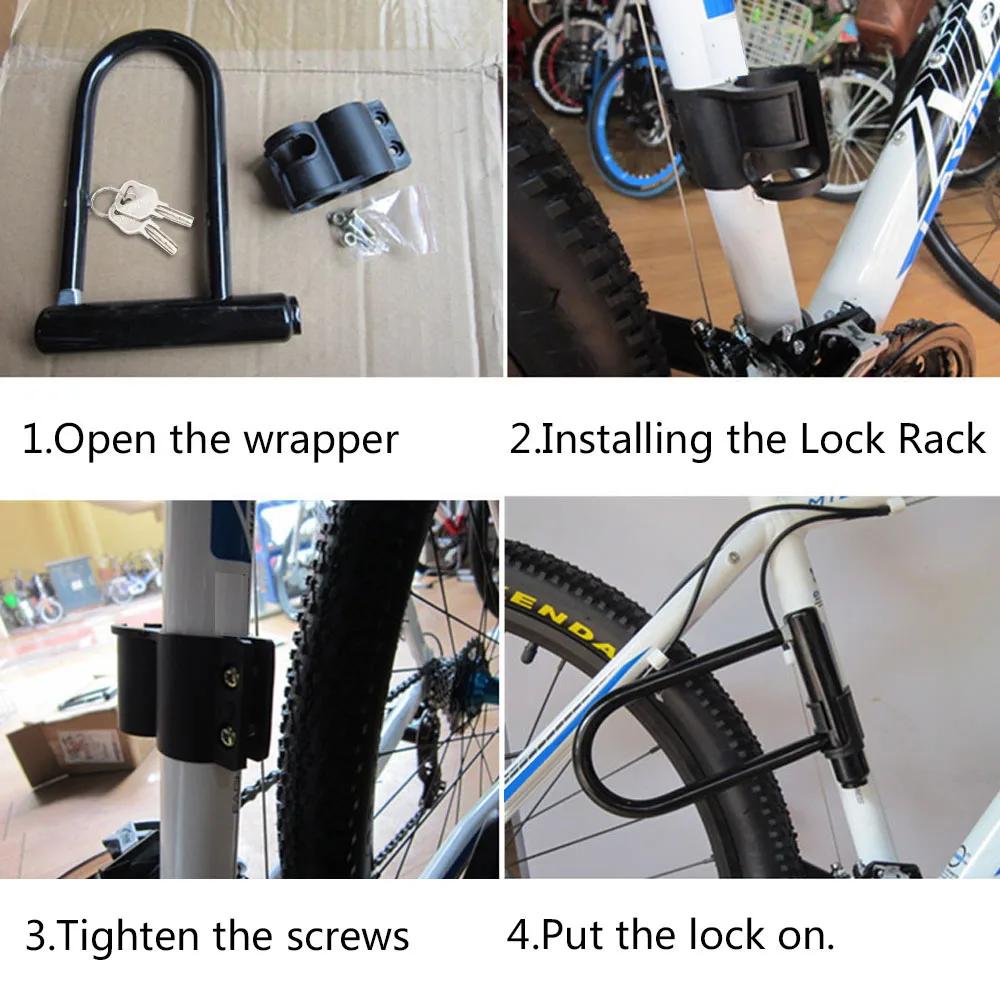 Vélo U serrure portable vtt route vélo roue serrure avec clé antivol sécurité moto Scooter cyclisme