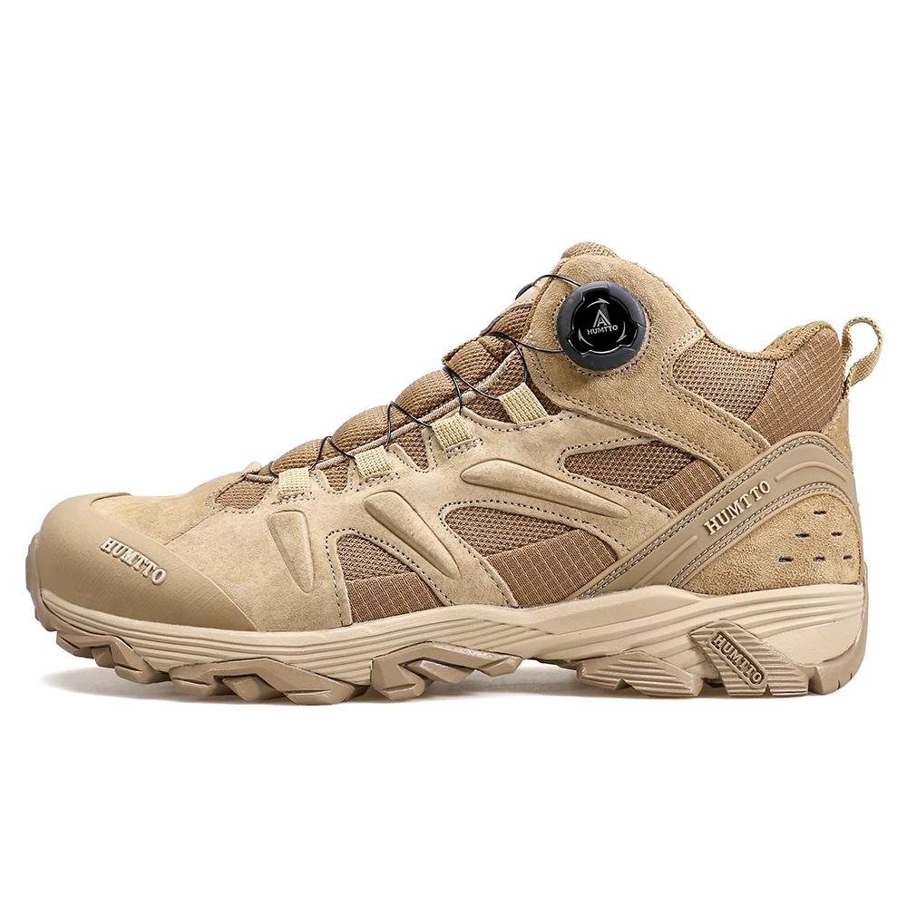 Chaussures de randonnée HUMTTO imperméables en cuir pour hommes - Baskets outdoor cheville