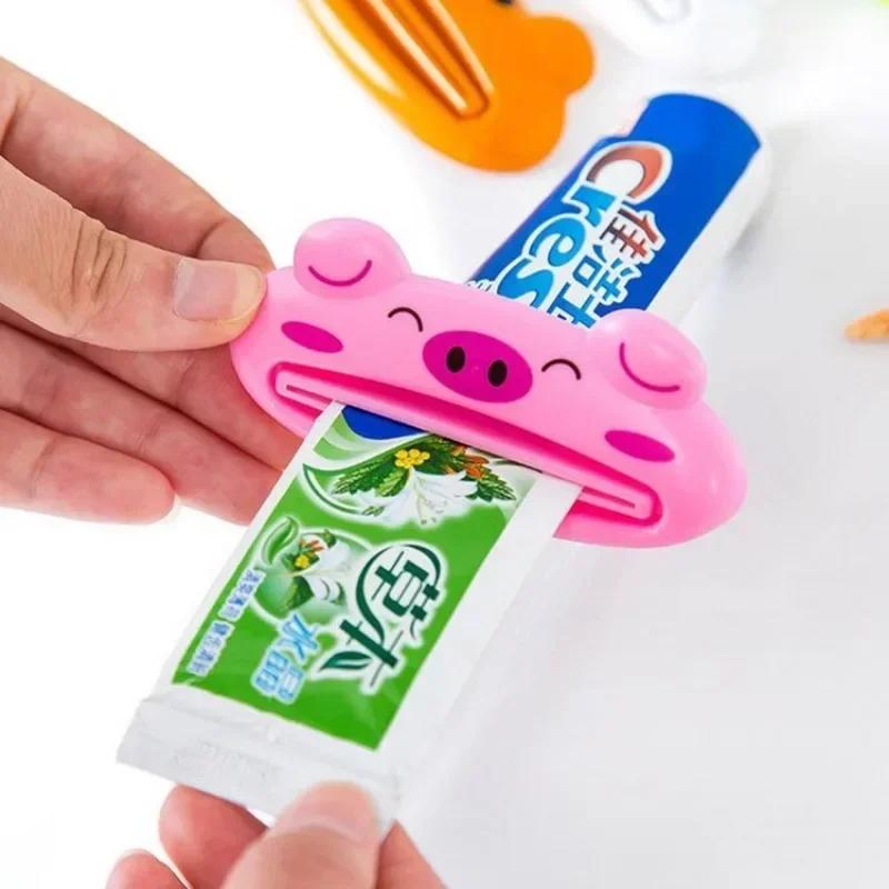 Distributeur de dentifrice roulant, mignon, dessin animé, Clips de nettoyage du visage, porte-dentif