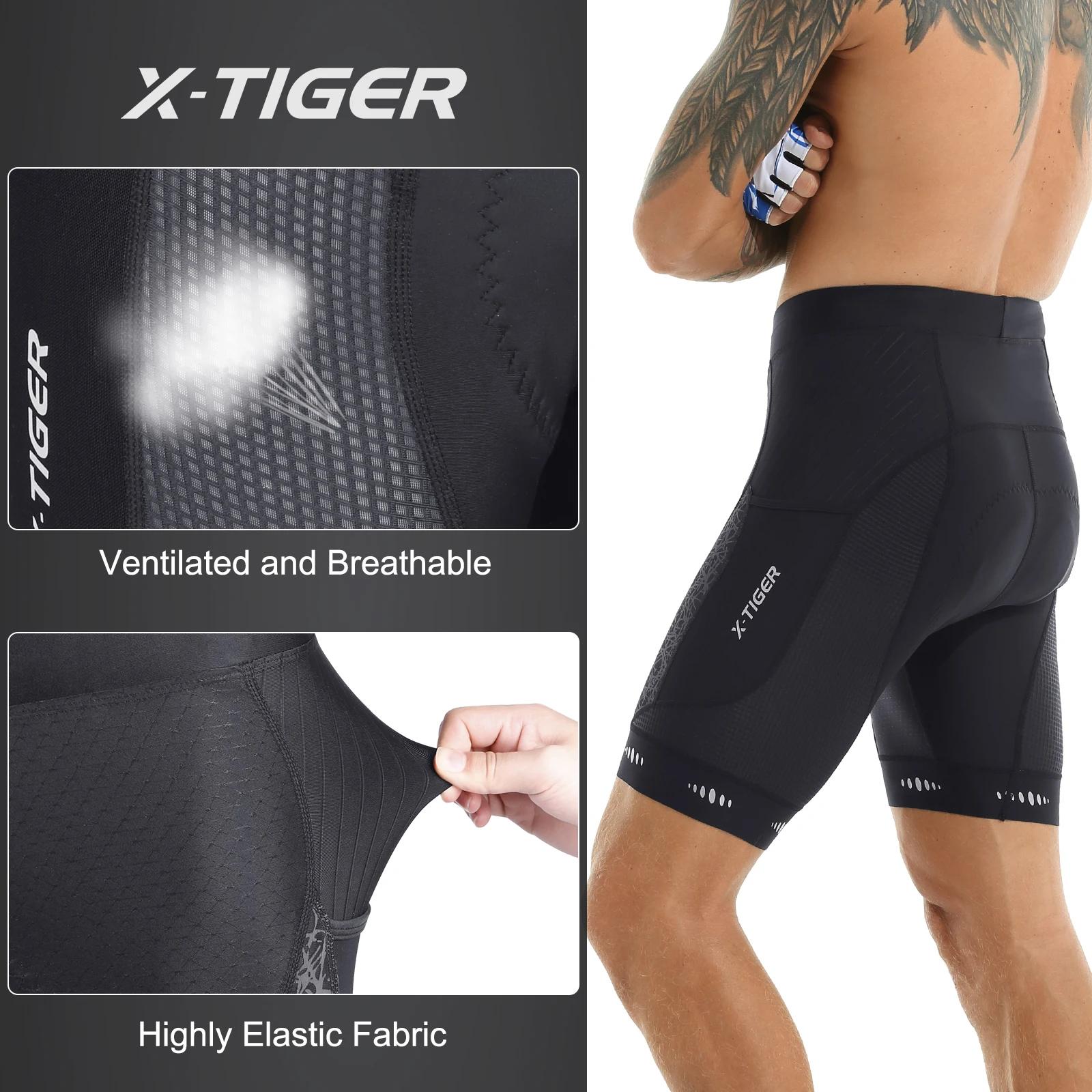 X-TIGER Cyclisme Shorts Hommes VTT Respirant Rembourré Vélo Collants TriDuvet Homme Vêtements De Ple
