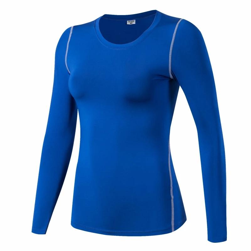 Couche de Base Fitness Sport chemise séchage rapide femmes manches longues haut Gym jogging dame T-s