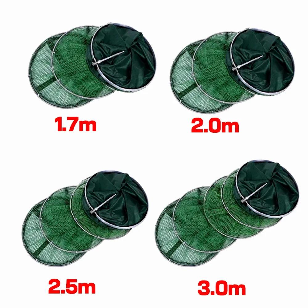 Filet de pêche pliant 1.7m 2m 2.5m 3m, piège à poisson pour crevettes, carpe, grand mangeoire pour c