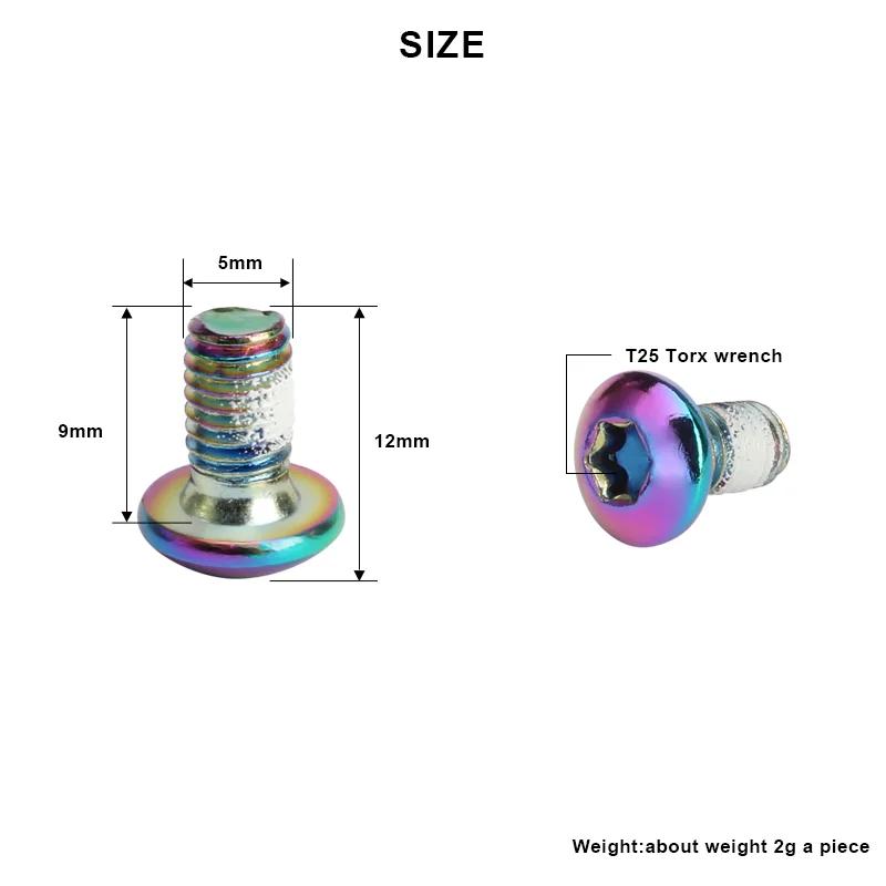 Vis de frein à disque de vélo M5x10mm T25 placage titane coloré vtt couleur de vélo vis à disque ant