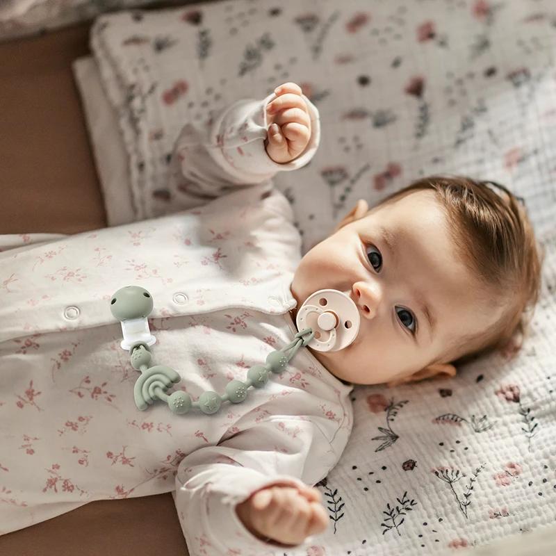 Attache-sucette en Silicone pour bébé, Clip de chaîne, porte-tétine factice, sans BPA, chaîne de den