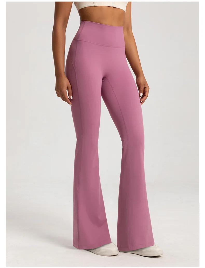 Nu taille haute cintrée hanche levage Fitness exercice élastique cloche bas pantalon femmes décontra