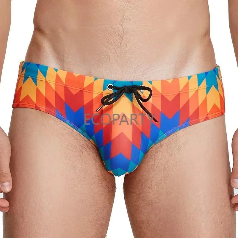 Short de surf imprimé géométrique pour hommes, maillot de bain masculin, vêtements de surf, maillots