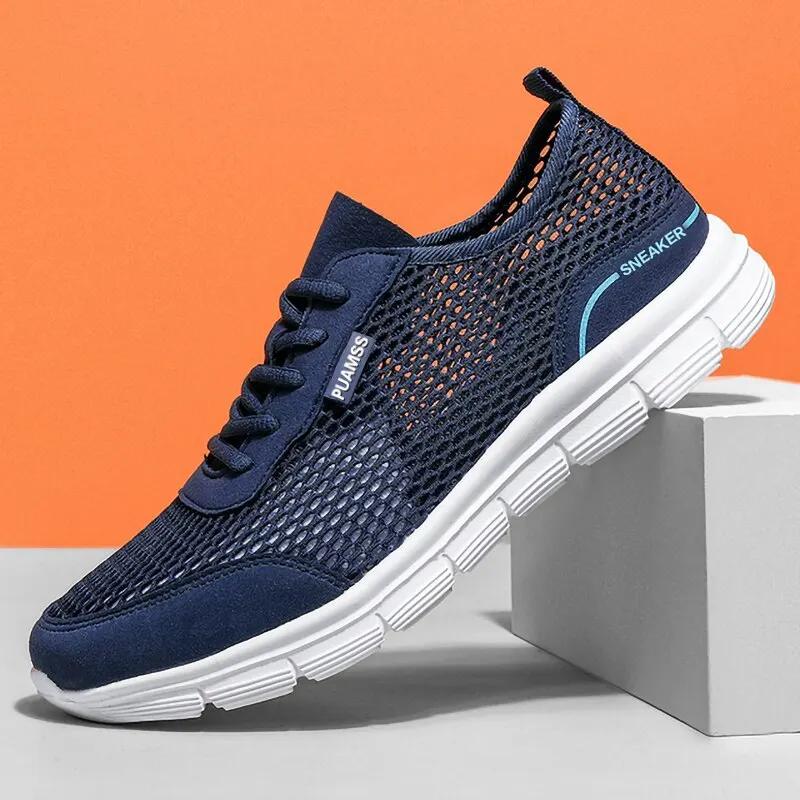 Baskets de course d'été pour hommes - Chaussures légères en maille respirante pour sport
