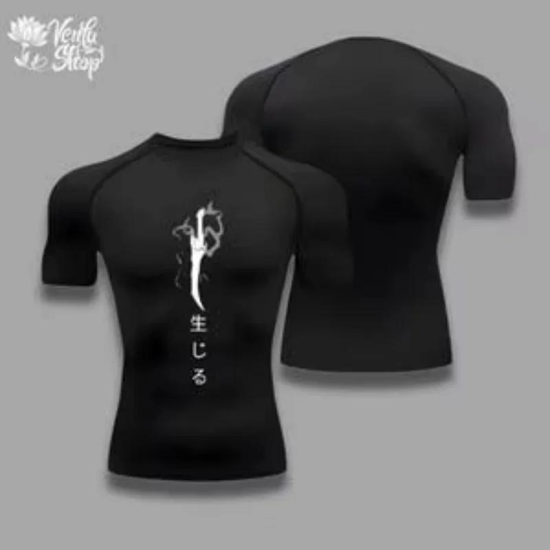 Jin Woo chemise de Compression Compression gymnase Sung Jin Woo Solo nivellement Anime Muscleshirt v