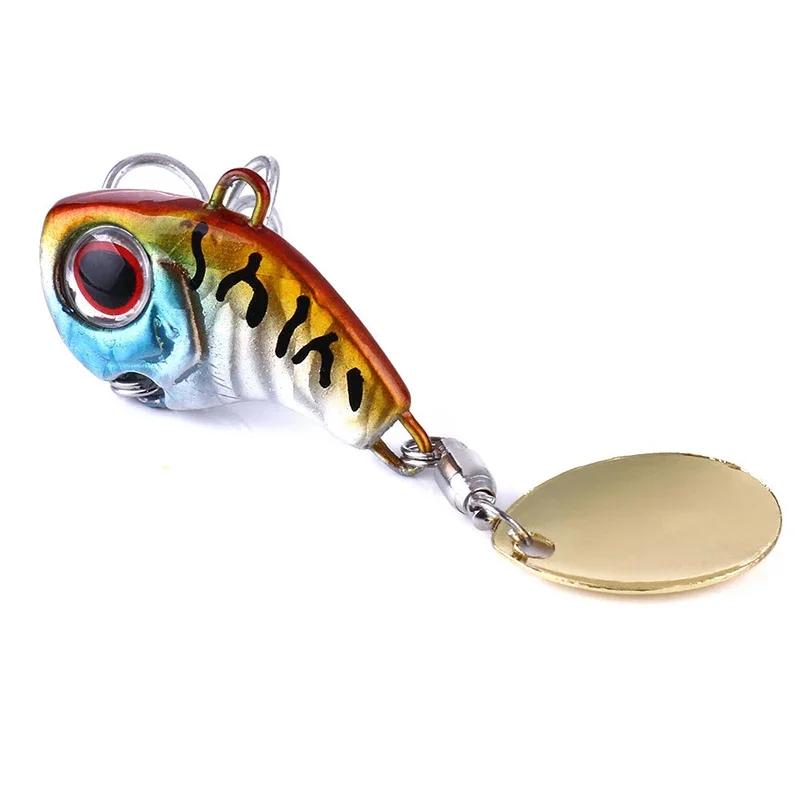 1 pièces rotatif métal VIB vibration appât Spinner cuillère leurres de pêche 8g/16g/21g gabarits tru