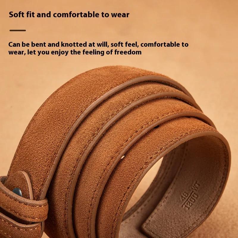 2025 nouvelle ceinture en daim, style populaire, ceinture décontractée, adaptée aux hommes et aux fe