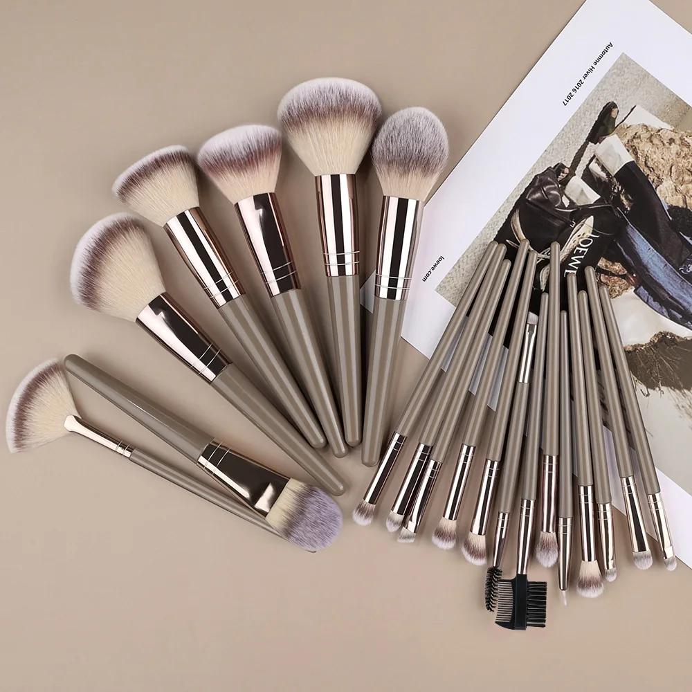Ensemble de pinceaux de maquillage, 3 à 20 pièces, pour fond de teint, surligneur, fard à paupières,