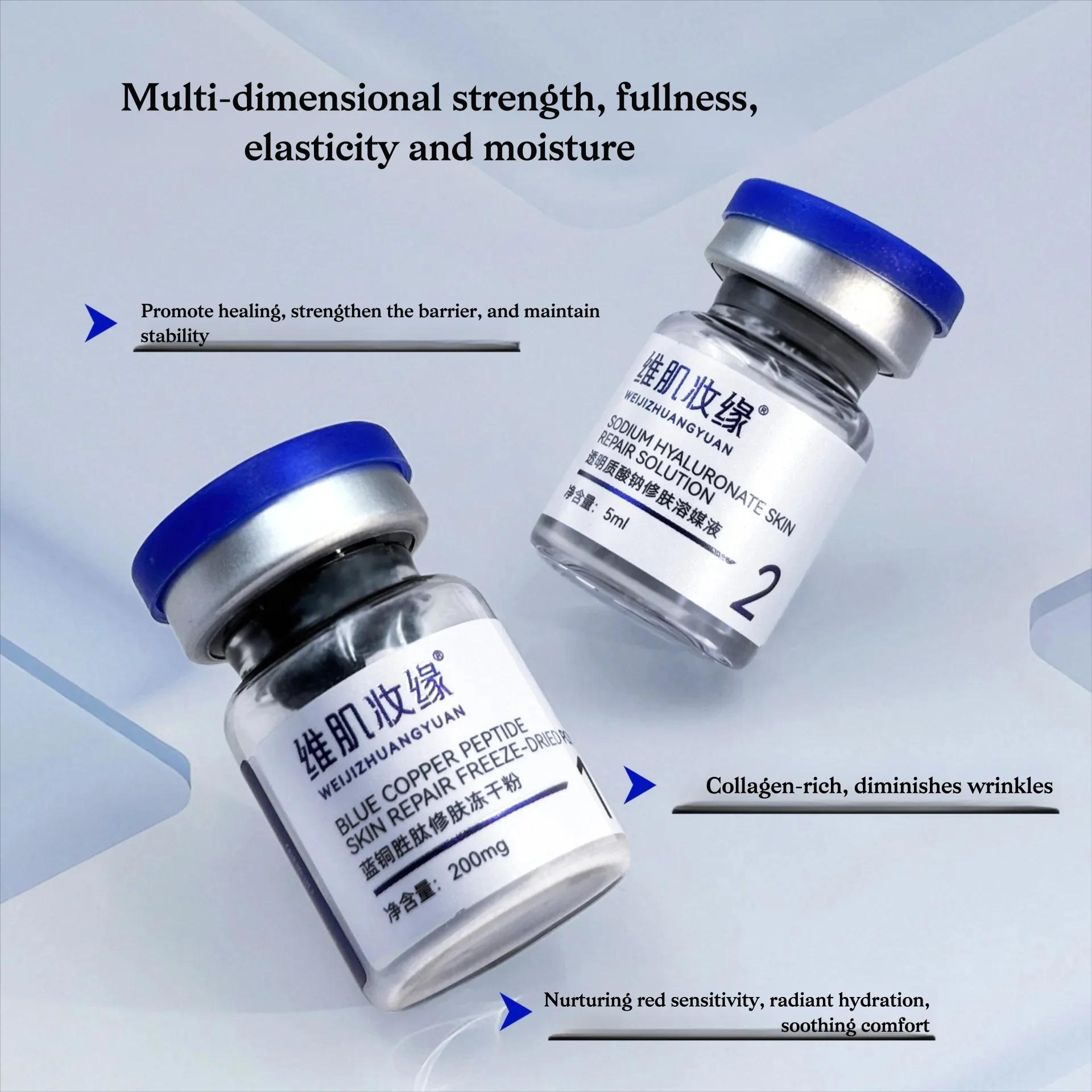 Peptide de cuivre bleu GHK-CU, poudre lyophilisée de cuivre, hydratation, rajeunissement de la peau,