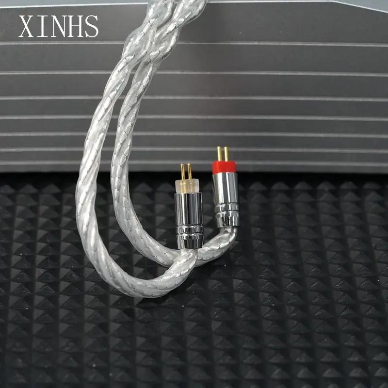 XINHS-Câble de mise à niveau pour écouteurs, plaqué argent, palladium, haute pureté, 8 brins, S06