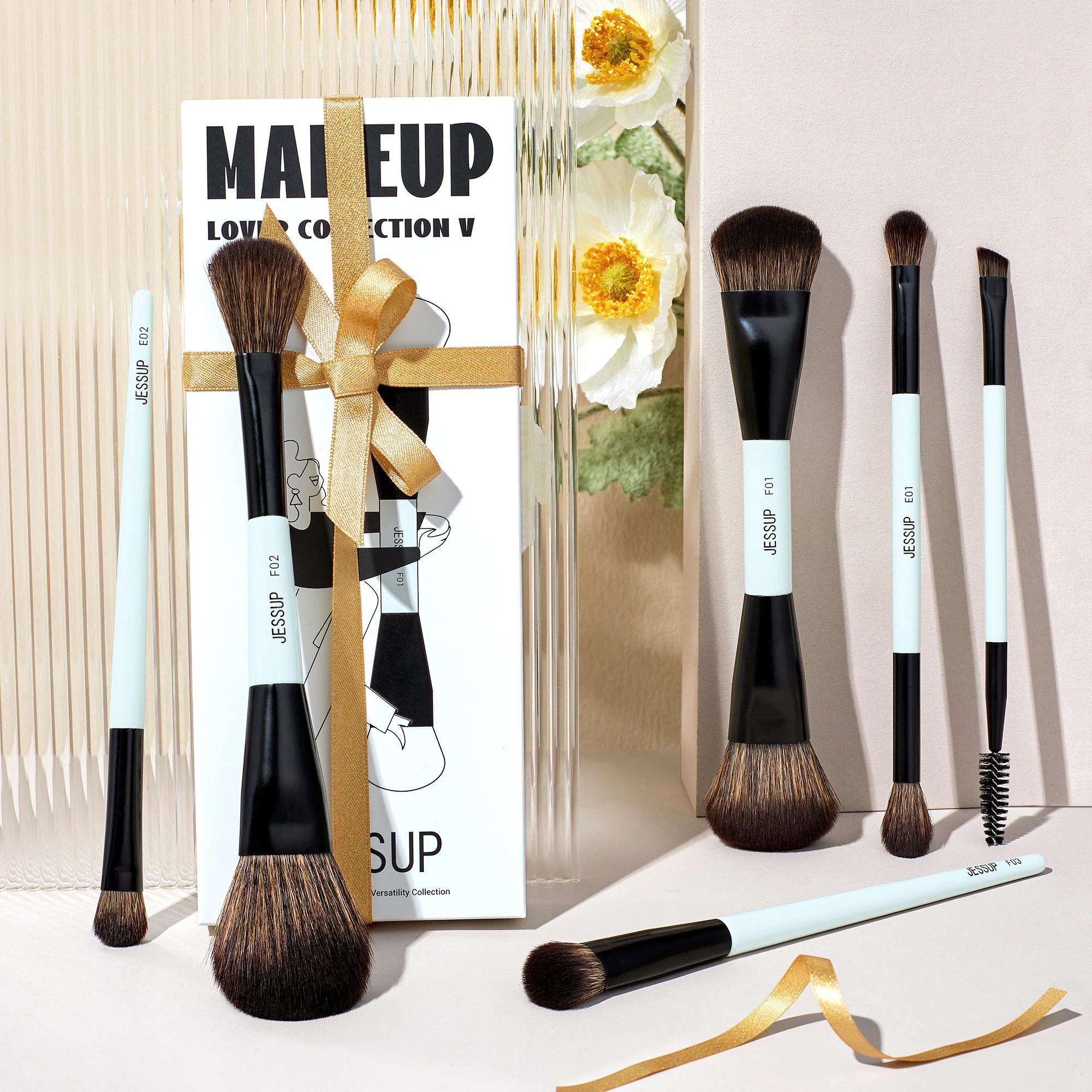 Jessup ensemble de pinceaux de maquillage pinceaux de maquillage Double face fond de teint Contour B