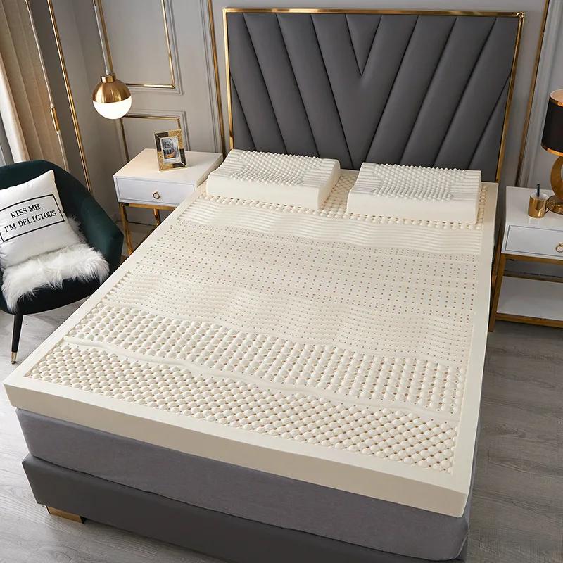 Matelas en latex naturel 100% thaïlandais avec housse, dessus de matelas en caoutchouc pur naturel,