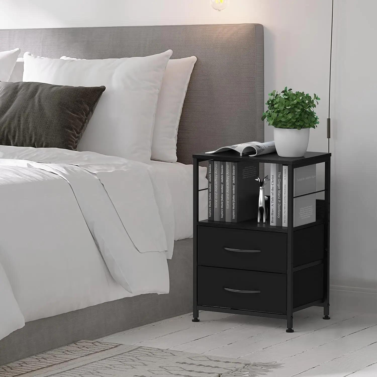 Table de oral et avec Étagère de Rangement pour Chambre à Coucher, Ensemble de 2 Tables de oral et
