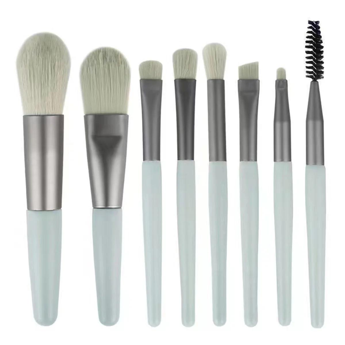Ensemble de pinceaux de maquillage doux et moelleux, 8 pièces, pour fond de teint, Blush, poudre, fa