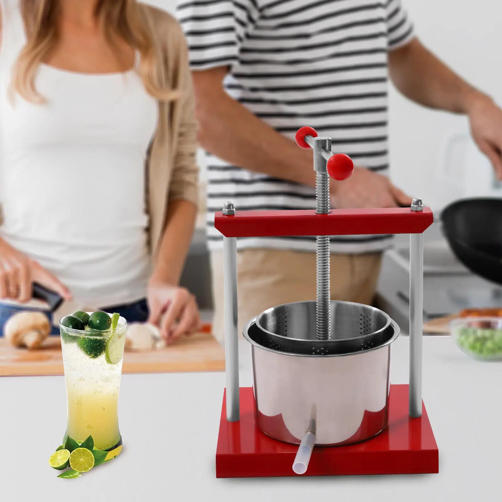 Presse à fromage manuelle en acier inoxydable, 6l/1.6 gallons, pour herbes, fruits, vin, nouveauté