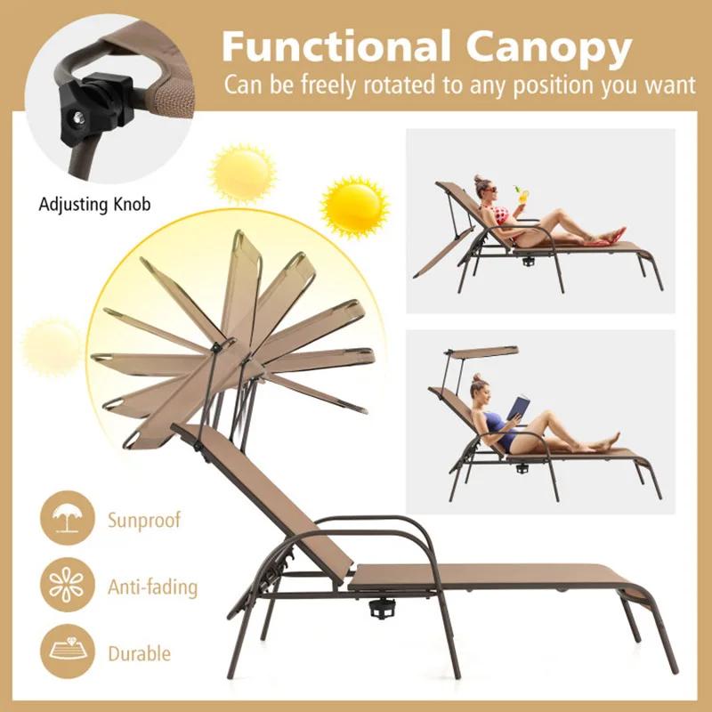 Chaise longue réglable à 5 niveaux, rembourrage