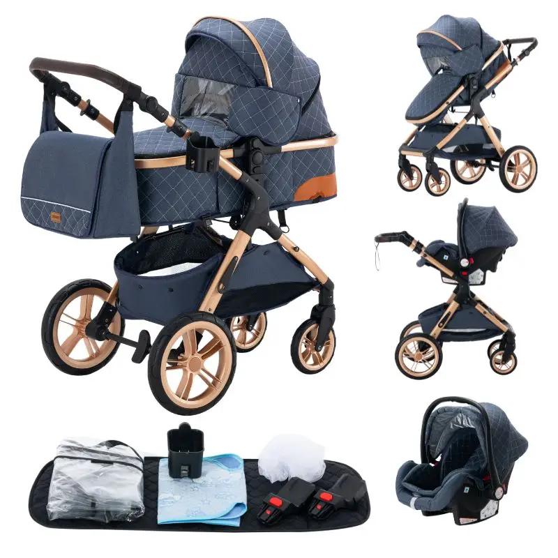 Système de poussette 3 en 1 pour bébé, poussette légère pour nouveau-nés, pliable compacte, poussett
