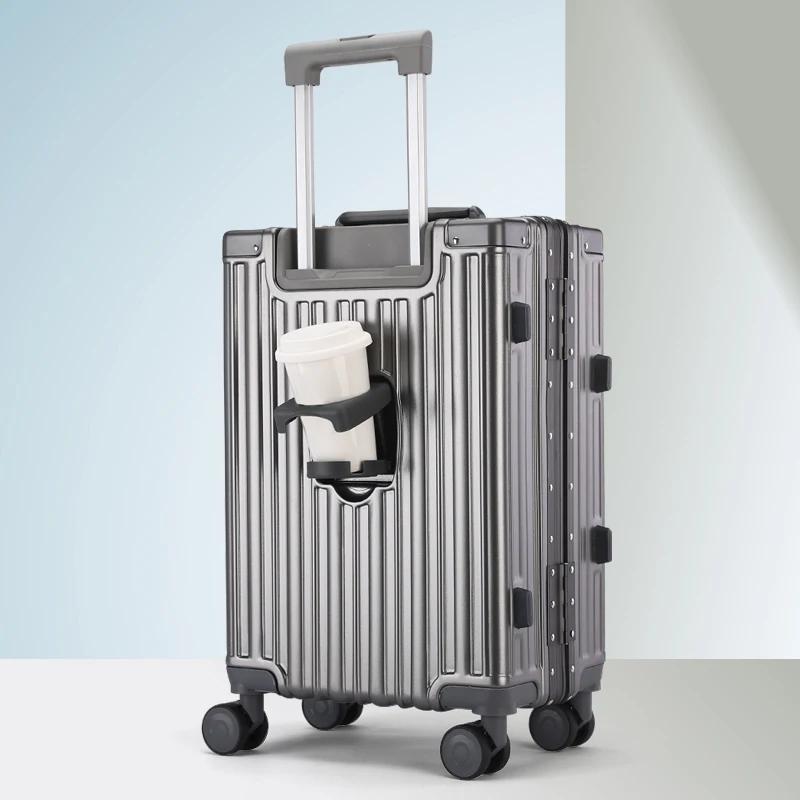 Valise d'Étudiant à Cadre en Aluminium Valise Trolley de Grande Capacité, Nouvelle Boîte à Mot de Pa