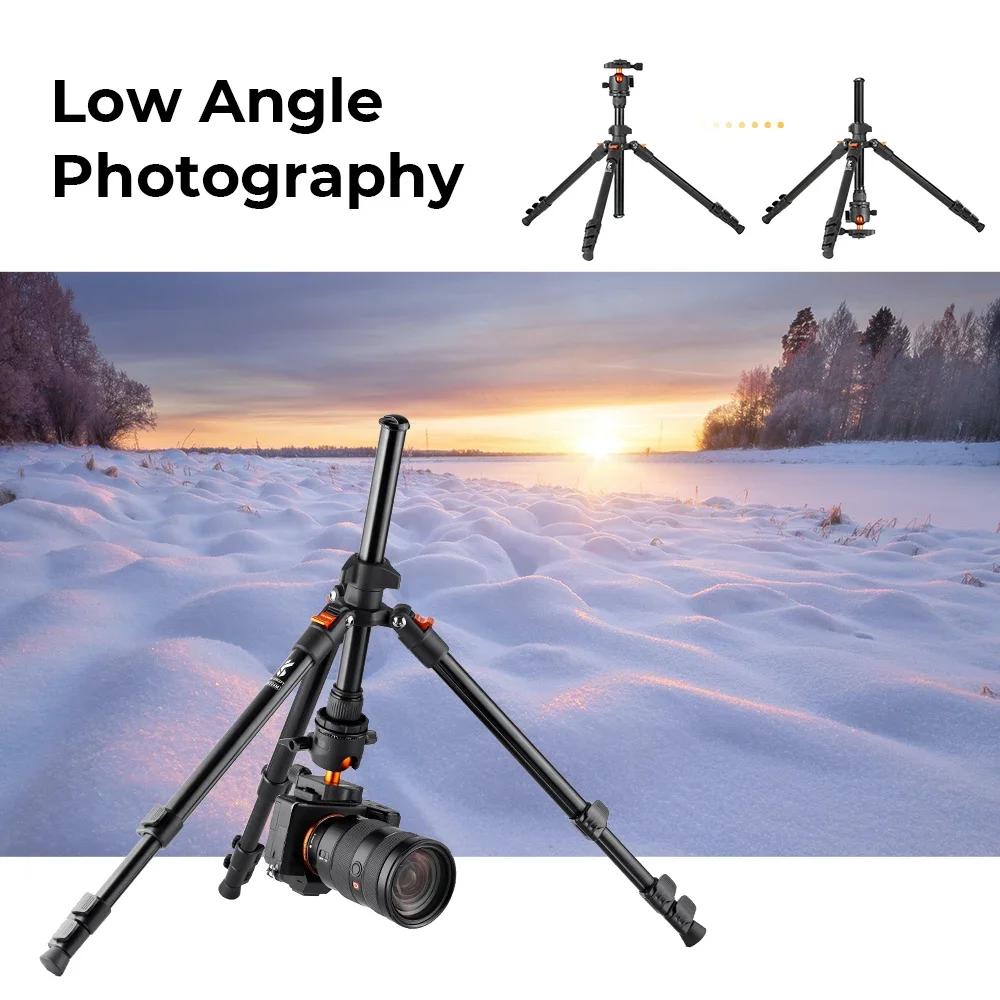 K&F CONCEPT Trépied de voyage portable pour appareil photo, trépied flexible pour vlog avec tête sph