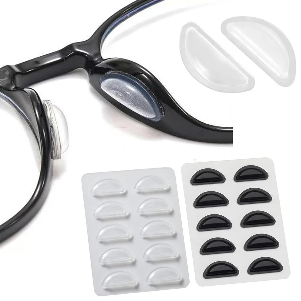 5/10 paires de plaquettes nasales antidérapantes Super collantes pour lunettes, en Silicone souple,