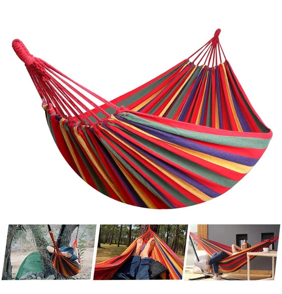 Hamac d'extérieur en toile, balançoire de Camping avec cordes d'arbre, porteur jusqu'à parfait pour