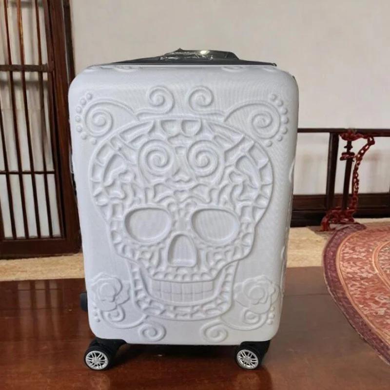 Bagages à roulettes Skull Cabin, Valise à roulettes rigide, Taille à main, Spinner, Noir, 20 po