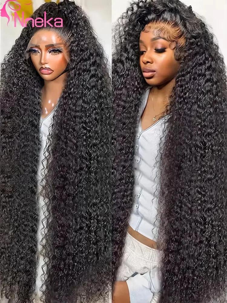 Perruque frontale Deep Wave transparente 13x4 13x6 en dentelle HD, perruques frontales en cheveux hu