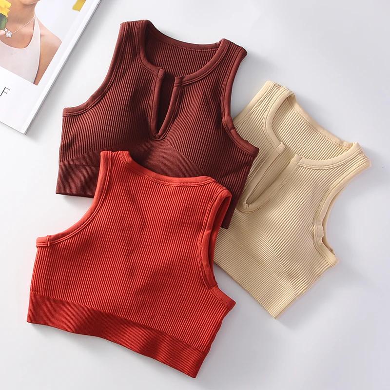 Gilet de sport sans manches été femme - Très élastique absorbant sueur coussinet amovible confortable