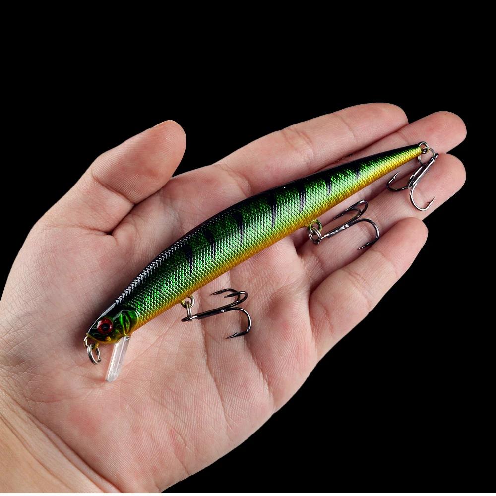 1 pièces Leurres de pêche 12.5 cm/12g Minnow Leurre hochet haute qualité appât dur manivelle Wobbler